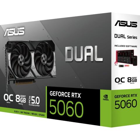 Видеокарта ASUS GeForce RTX5060 8Gb DUAL OC (DUAL-RTX5060-O8G) - Видеокарты  - Видеокарты 