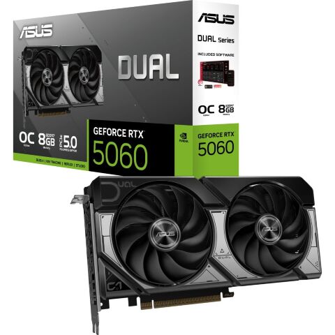 Видеокарта ASUS GeForce RTX5060 8Gb DUAL OC (DUAL-RTX5060-O8G) - Видеокарты  - Видеокарты 