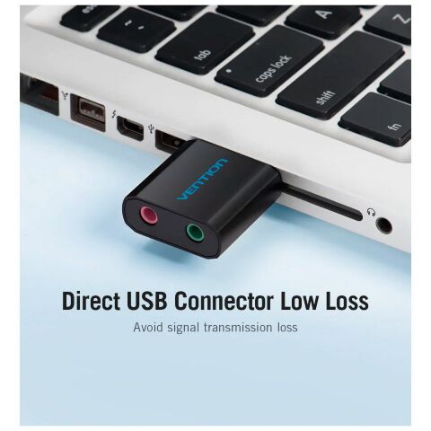 Звуковая плата Vention Audio USB 2х3,5mm jack Metal (VAB-S17-B) - Звуковые платы - Звуковые платы