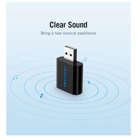Звуковая плата Vention Audio USB 2х3,5mm jack Metal (VAB-S17-B) - Звуковые платы - Звуковые платы