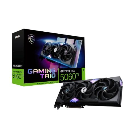 Видеокарта MSI GeForce RTX5060Ti 16Gb GAMING TRIO OC (RTX 5060 Ti 16G GAMING TRIO OC) - Нулевой остаток (Feed) - Нулевой остаток (Feed)