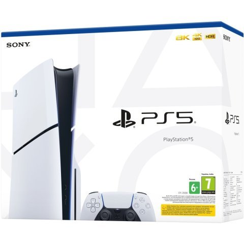 Игровая консоль Sony Playstation 5 Blu-Ray SLIM Edition 1TB (1000040591 / 1000040594) - Игровые приставки  - Игровые приставки