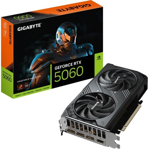 Видеокарта GIGABYTE GeForce RTX5060 8Gb WINDFORCE MAX OC (GV-N5060WF2MAX OC-8GD) - Нулевой остаток (Feed)  - Нулевой остаток (Feed) 