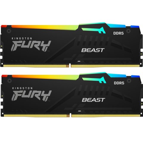 Модуль памяти для компьютера DDR5 16GB (2x8GB) 6000 MHz Beast RGB XMP Kingston Fury (ex.HyperX) (KF560C30BBAK2-16) - Нулевой остаток (Feed) - Нулевой остаток (Feed)
