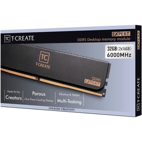 Модуль памяти для компьютера DDR5 32GB (2x16GB) 6000 MHz T-Create Expert Black Team (CTCED532G6000HC38ADC01) - Нулевой остаток (Feed) - Нулевой остаток (Feed)