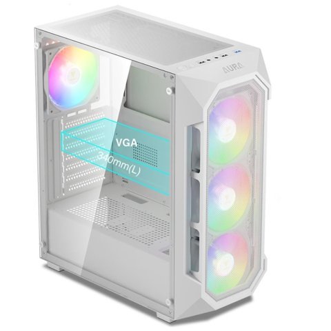 Корпус Gamdias AURA GC1 ELITE WH ARGB (4711514500608) - Нулевой остаток (Feed)  - Нулевой остаток (Feed)