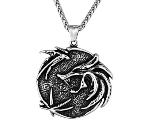 Кулон Геральта медальон 3D Ведьмак (The Witcher Geralt) с нержавеющей стали из сериала -   -