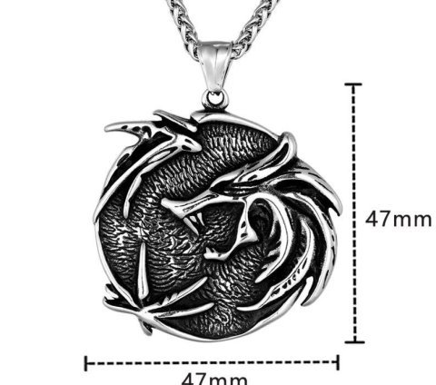 Кулон Геральта медальон 3D Ведьмак (The Witcher Geralt) с нержавеющей стали из сериала -   -