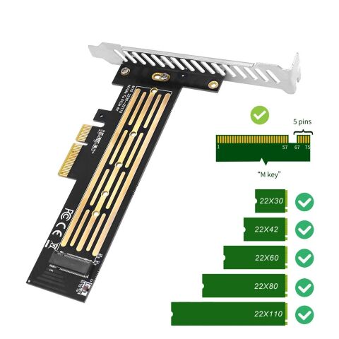 Контроллер Dynamode M.2 SSD NVMe M-Key to PCI-E 3.0 x4/ x8/ x16, full profile br (PCI-Ex4- M.2 M-key) - Нулевой остаток (Feed) - Нулевой остаток (Feed)