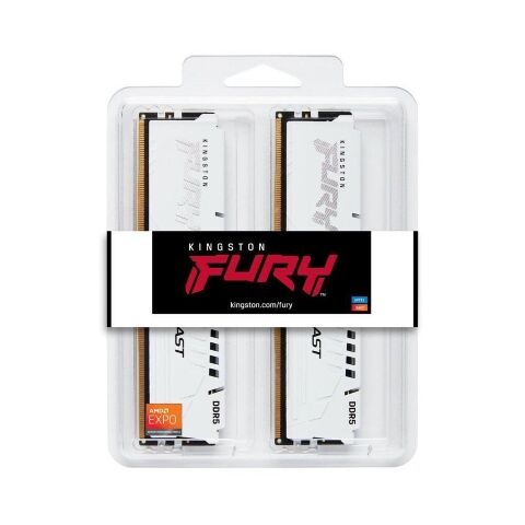 Модуль памяти для компьютера DDR5 32GB (2x16GB) 6000 MHz Beast White EXPO Kingston Fury (ex.HyperX) (KF560C30BWEK2-32) - Нулевой остаток (Feed) - Нулевой остаток (Feed)