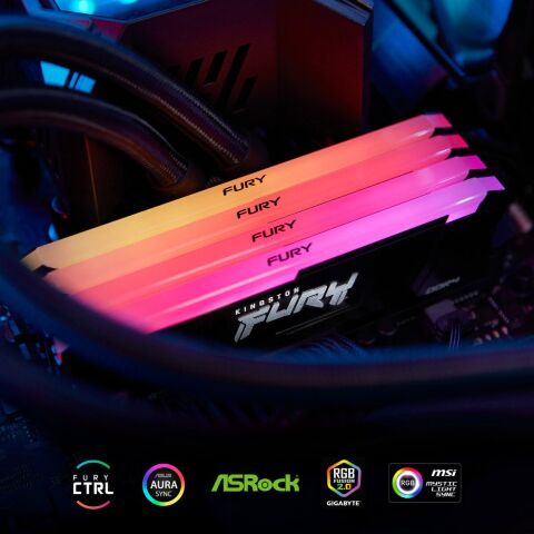 Модуль памяти для компьютера DDR4 16GB 3200 MHz Beast RGB Kingston Fury (ex.HyperX) (KF432C16BB12A/16WP) - Модули памяти для компьютера - Модули памяти для компьютера