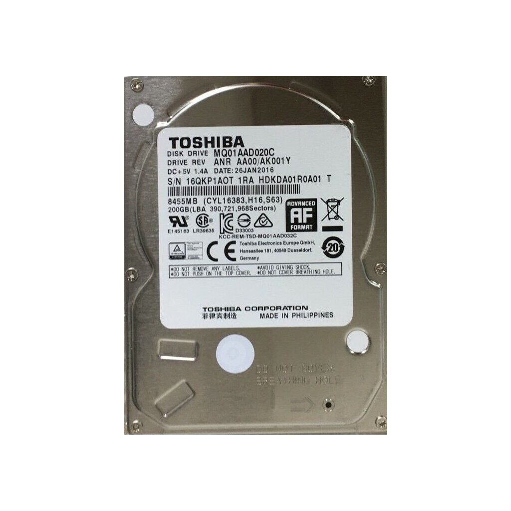 Жесткий диск для ноутбука 2.5" 200GB Toshiba (MQ01AAD020C)
