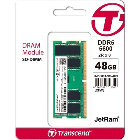 Модуль памяти для ноутбука SoDIMM DDR5 48GB 5600 MHz Transcend (JM5600ASE-48G) - Нулевой остаток (Feed)  - Нулевой остаток (Feed) 
