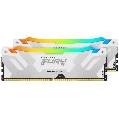 Модуль памяти для компьютера DDR5 64GB (2x32GB) 6400 MHz Renegade RGB White XMP Kingston Fury (ex.HyperX) (KF564C32RWAK2-64) - Нулевой остаток (Feed)  - Нулевой остаток (Feed) 
