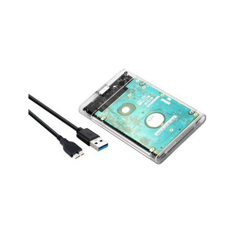 Карман внешний Dynamode 2.5" SATA HDD/SSD USB 3.0 Transparent (DM-CAD-25316) - Нулевой остаток (Feed) - Нулевой остаток (Feed)