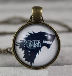 Медальйон Game of Thrones Stark Wolf (метал + скло) -   -  