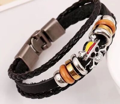 Браслет One Piece Anime Leather Luffy Bracelet 22 см.