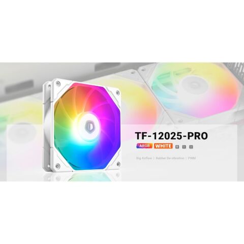 Кулер для корпуса ID-Cooling Вентилятор ID-Cooling TF-12025-Pro ARGB White (TF-12025-PRO-ARGB-WHITE) - Нулевой остаток (Feed) - Нулевой остаток (Feed)