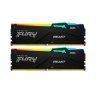 Модуль памяти для компьютера DDR5 32GB (2x16GB) 5200 MHz Beast RGB AM5 Black Kingston Fury (ex.HyperX) (KF552C36BBEAK2-32)