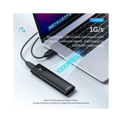 Карман внешний Orico USB3.2 Gen2 USB-C M.2 NVMe/NGFF(SATA) Dual Protocol SSD (HC380503) - Нулевой остаток (Feed)  - Нулевой остаток (Feed) 