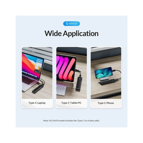 Карман внешний Orico USB3.2 Gen2 USB-C M.2 NVMe/NGFF(SATA) Dual Protocol SSD (HC380503) - Нулевой остаток (Feed)  - Нулевой остаток (Feed) 