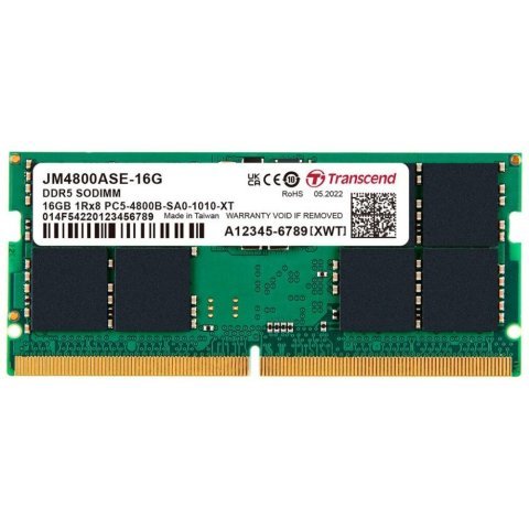 Модуль памяти для ноутбука SoDIMM DDR5 16GB 4800 MHz JetRam Transcend (JM4800ASE-16G) - Нулевой остаток (Feed)  - Нулевой остаток (Feed) 