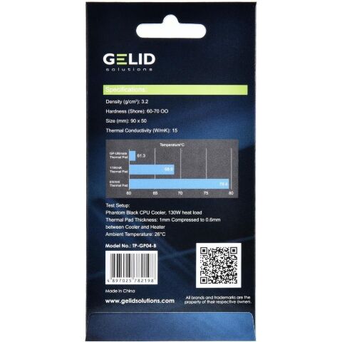 Термопрокладка Gelid Solutions GP-Ultimate 90x50x1.0 mm (TP-GP04-B) - Акссесуары к системам охлаждения - Акссесуары к системам охлаждения