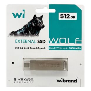 Накопитель SSD USB 3.2 512GB Wolf Wibrand (WIEXSSD/WO512GB)