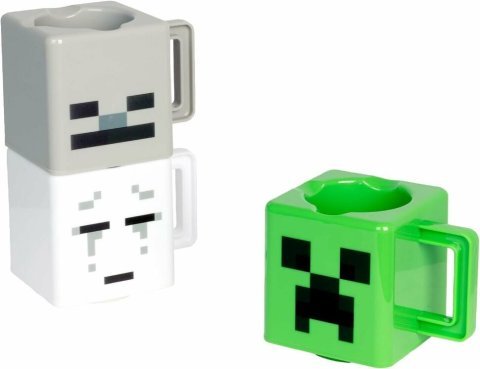 Набор 3 чашек Minecraft Stacking Coffee Mugs Creeper Skeleton and Ghast кружки Майнкрафт 250 мл - -