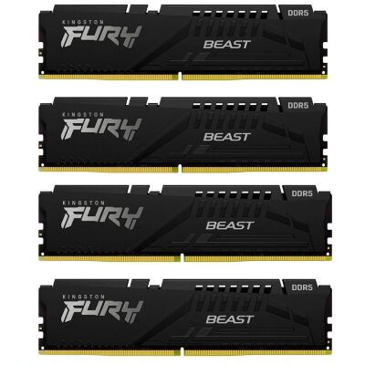 Модуль памяти для компьютера DDR5 128GB (4x32GB) 5600 MHz Beast Black XMP Kingston Fury (ex.HyperX) (KF556C40BBK4-128)