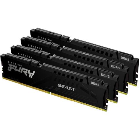 Модуль памяти для компьютера DDR5 128GB (4x32GB) 5600 MHz Beast Black XMP Kingston Fury (ex.HyperX) (KF556C40BBK4-128) - Модули памяти для компьютера - Модули памяти для компьютера