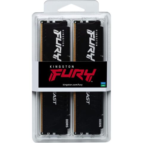 Модуль памяти для компьютера DDR5 128GB (4x32GB) 5600 MHz Beast Black XMP Kingston Fury (ex.HyperX) (KF556C40BBK4-128) - Модули памяти для компьютера - Модули памяти для компьютера