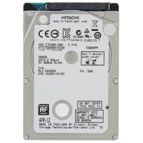 Жесткий диск для ноутбука 2.5" 500GB WDC Hitachi HGST (0J38075 / HTS725050A7E630) - Внутренние HDD  - Внутренние HDD