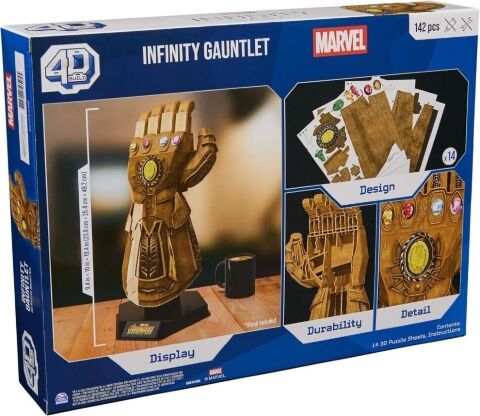 Пазл 4D Build Marvel Infinity Gauntlet puzzle 3D картон Рукавичка нескінченності 142 шт. -   -  
