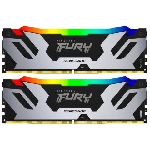 Модуль памяти для компьютера DDR5 32GB (2x16GB) 6400 MHz Renegade Silver RGB Kingston Fury (ex.HyperX) (KF564C32RSAK2-32) - Нулевой остаток (Feed) - Нулевой остаток (Feed)
