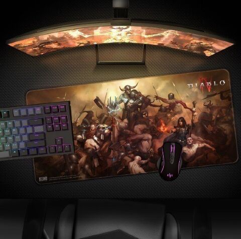 Коврик для мыши игровая поверхность Blizzard DIABLO 4 Heroes (Диабло)  XL (90*42 cm) -   -  