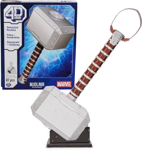 Пазл 4D Build Marvel Thor Mjolnir Hammer puzzle 3D картон Молот Тора Мьольнір 87 шт. -   -  