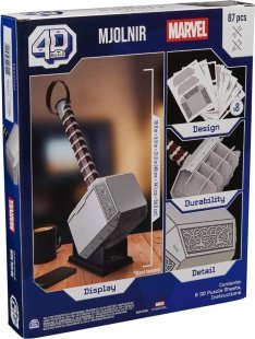 Пазл 4D Build Marvel Thor Mjolnir Hammer puzzle 3D картон Молот Тора Мьёльнир 87 шт.