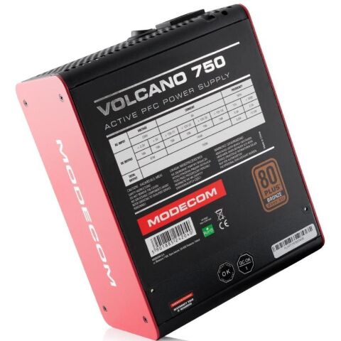 Блок питания Modecom 750W VOLCANO (ZAS-MC85-SM-750-ATX-VOLCA) - Нулевой остаток (Feed)  - Нулевой остаток (Feed) 