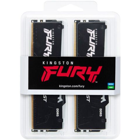 Модуль памяти для компьютера DDR5 64GB (2x32GB) 5200 MHz Beast RGB EXPO Black Kingston Fury (ex.HyperX) (KF552C40BB2AK2-64) - Модули памяти для компьютера  - Модули памяти для компьютера 