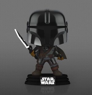 Фігурка Funko Star Wars: Mandalorian with Darksaber Фанко Мандалорець Темний меч (Glow, Exclusive) 491