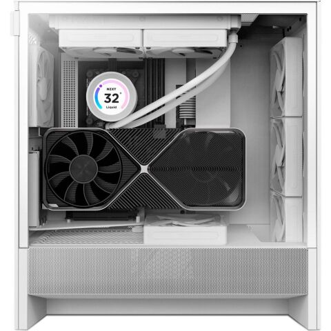 Корпус для ПК NZXT H5 Flow Compact All White (CC-H52FW-01) - Нулевой остаток (Feed)  - Нулевой остаток (Feed) 