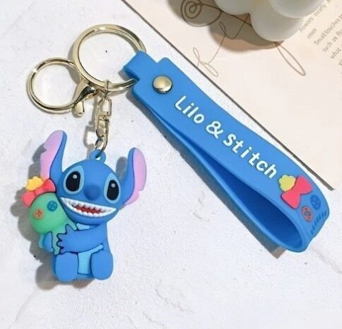 Брелок подвеска на рюкзак Stitch Blue Стич 3D Keychain Backpack 2 -   -