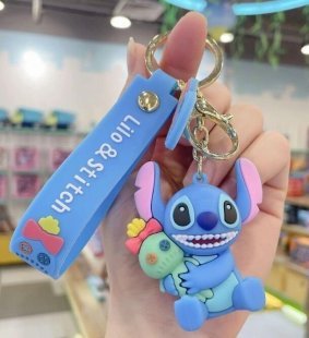 Брелок подвеска на рюкзак Stitch Blue Стич 3D Keychain Backpack 2