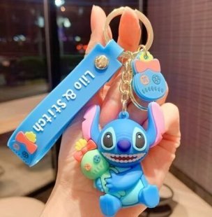 Брелок подвеска на рюкзак Stitch Blue Стич 3D Keychain Backpack 2