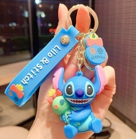 Брелок подвеска на рюкзак Stitch Blue Стич 3D Keychain Backpack 2 -   -
