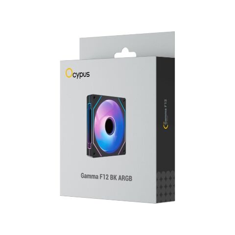 Кулер для корпуса OCYPUS GAMMA F12 BK ARGB (GAMMA-F12-BK1AM00X-GL) - Нулевой остаток (Feed)  - Нулевой остаток (Feed) 