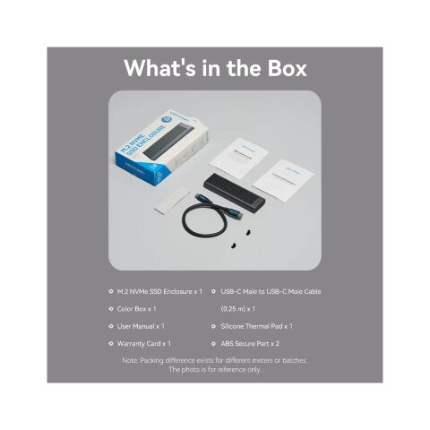 Карман внешний Vention SSD M.2 (NVME) M-key USB Type-C 3.2 10Gbps Heat Sink Aluminum (KPKH0) - Аксессуары к HDD  - Аксессуары к HDD 