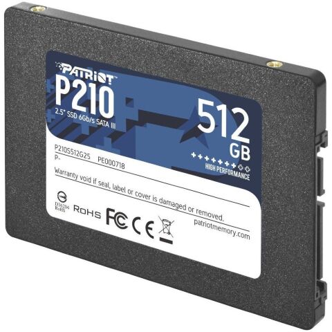 Накопитель SSD 2.5" 512GB Patriot (P210S512G25) - Внутренние SSD  - Внутренние SSD 