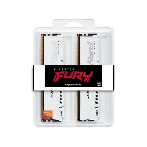 Модуль памяти для компьютера DDR5 32GB (2x16GB) 6000 MHz Beast White Kingston Fury (ex.HyperX) (KF560C36BWE2K2-32) - Нулевой остаток (Feed) - Нулевой остаток (Feed)